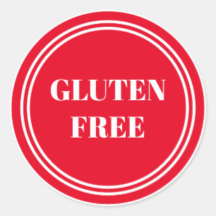 Gluten Free Allergy Safe Red Simple Classic Round Sticker