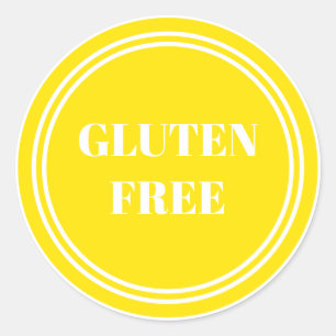 Gluten Free Allergy Safe Yellow Simple Classic Round Sticker