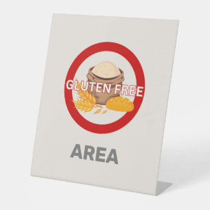 Gluten Free Area Customised Food Allergy Alert Pedestal Sign