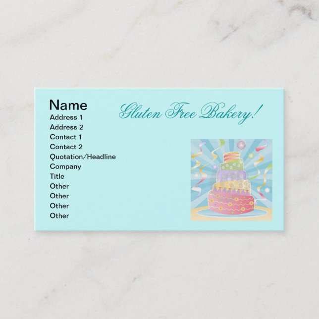 Gluten Free Baked Goods Business Card (Front)