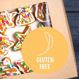 Gluten Free Bakery Allergy Warning  Classic Round Sticker