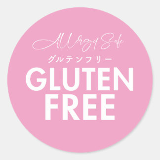Gluten Free Bakery Food Safety Pink Classic Round Sticker