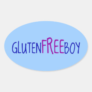 Gluten Free Boy Oval Sticker
