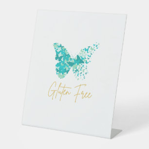 Gluten Free Butterfly Accent Pedestal Sign