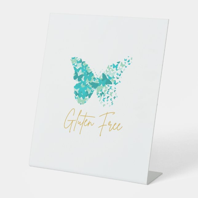 Gluten Free Butterfly Accent Pedestal Sign (Front)