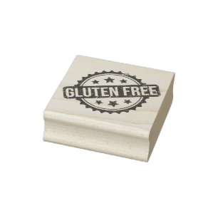 Gluten Free Button Rubber Stamp