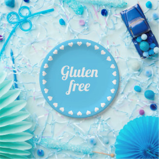 Gluten Free Celiac Coeliac Blue Party Paper Plate