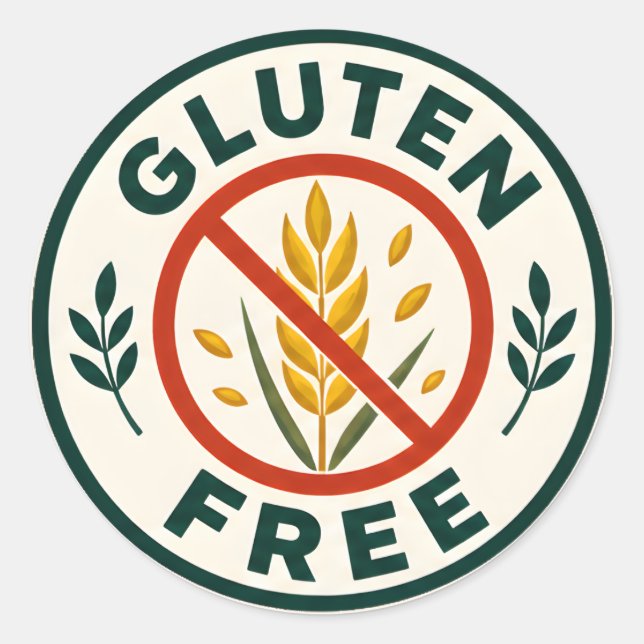 Gluten Free  Classic Round Sticker (Front)