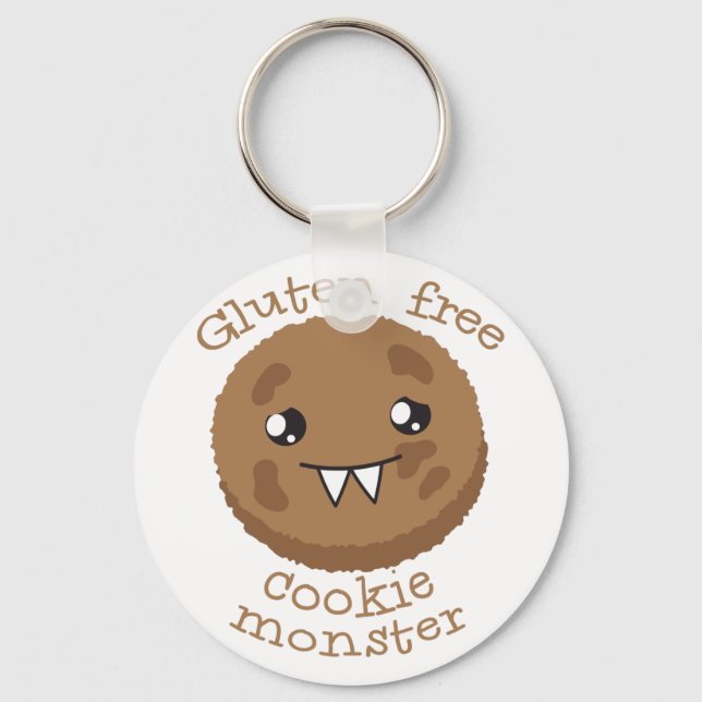 Gluten free cookie monster key ring (Front)