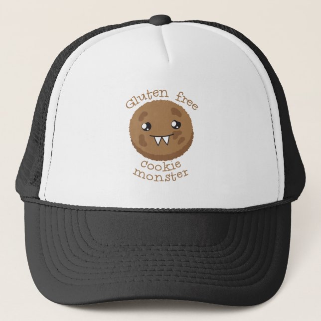 Gluten free cookie monster trucker hat (Front)