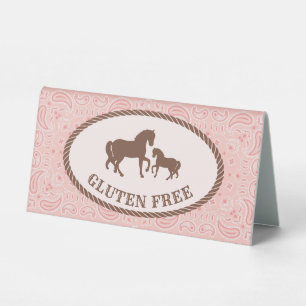 Gluten Free   Cowgirl Party   Table Tent Sign