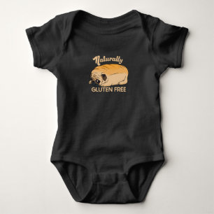 GLUTEN FREE CUTE PUG BREAD BABY BODYSUIT