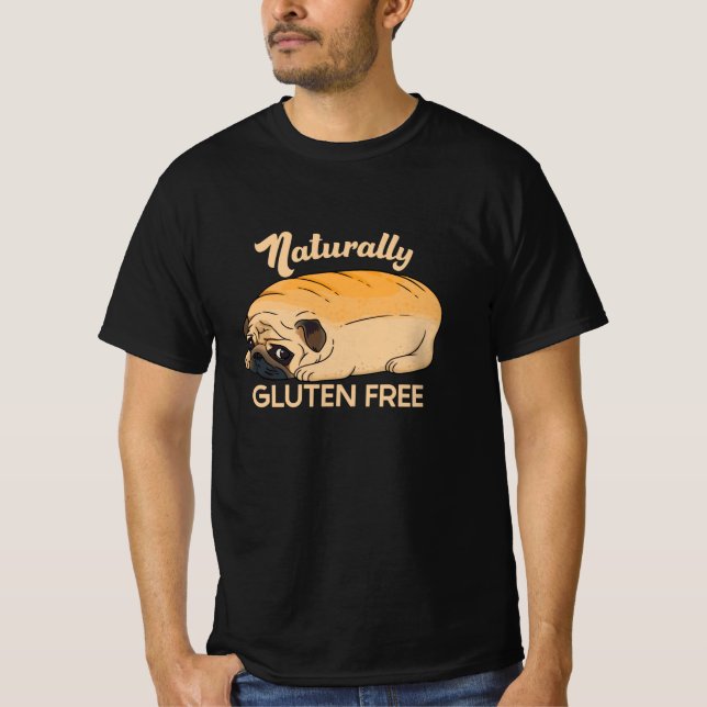 GLUTEN FREE CUTE PUG BREAD T-Shirt (Front)