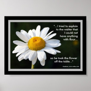 Gluten Free Daisy Poster with Quote