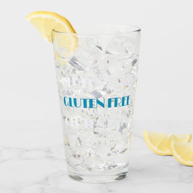 Gluten Free Drinking Glass - Celiac Gift Ideas  (Front Ice)