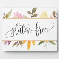 Gluten Free Floral tabletop with easel Plaque