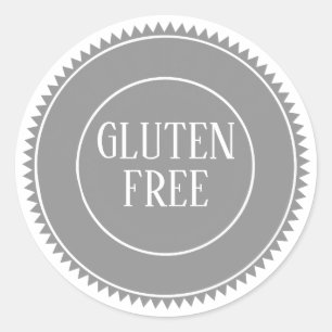 Gluten Free Food Allergy Safe Grey  Classic Round Sticker