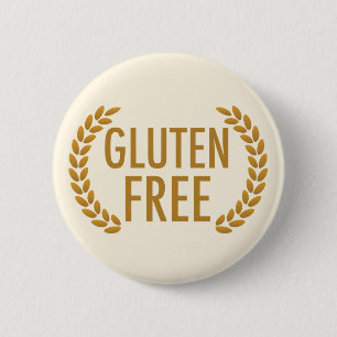 Gluten Free Food Allergy Warning 6 Cm Round Badge