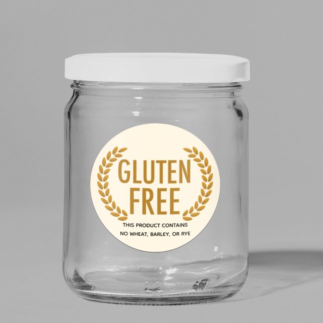 Gluten Free Food Allergy Warning Classic Round Sticker (Creator Uploaded)