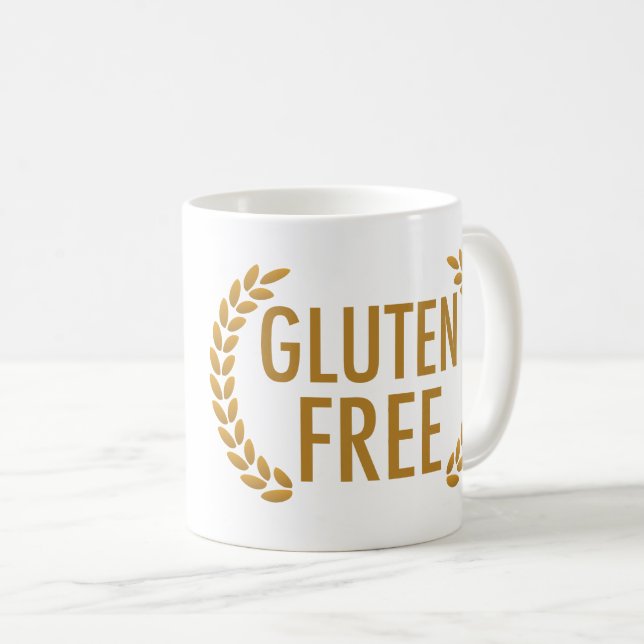 Gluten Free Food Allergy Warning Coffee Mug (Front Right)