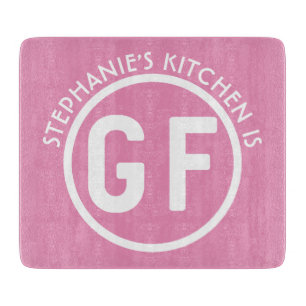 Gluten Free GF Circle Pink Cutting Board
