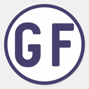 Gluten Free GF Circle Shaped Stickers