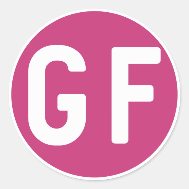 Gluten Free GF Magenta Circle Shaped Stickers (Front)