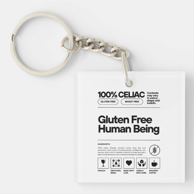 Gluten Free Human Being Key Ring (Front)