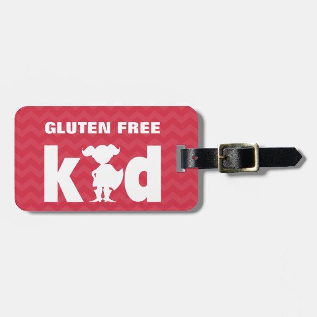 Gluten Free Kid Celiac Super Girl Tag (Front Horizontal)