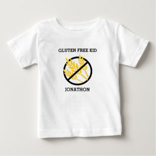Gluten Free Kid Personalised No Gluten Celiac Baby T-Shirt
