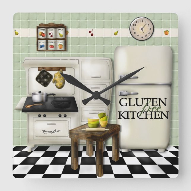 Gluten Free Kitchen Green Clock (Front)