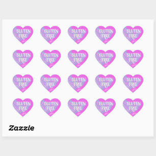 Gluten Free Pink Blue Heart Sticker