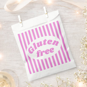 Gluten Free Pink White Candy Stripe Favour Bags