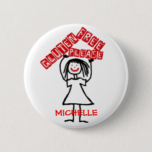 Gluten Free Please Child Cartoon 6 Cm Round Badge