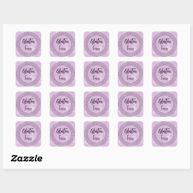 Gluten Free Purple  Square Sticker (Sheet)