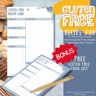 GLUTEN FREE Recipe Card - Hydrangea Blue by LeahG Post-it Notes