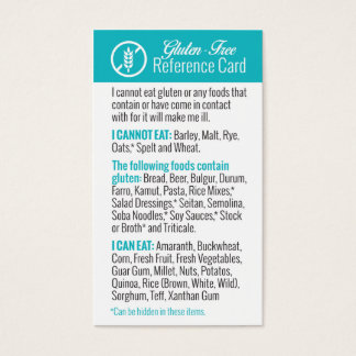 Gluten-Free Reference Card