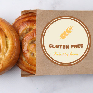 Gluten Free Simple Personalised  Classic Round Sticker