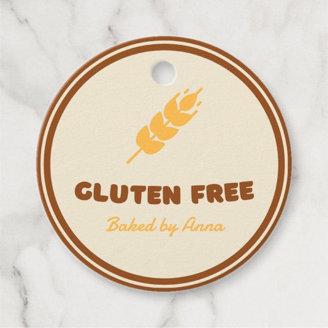 Gluten Free Simple Personalised  Favour Tags (Front)