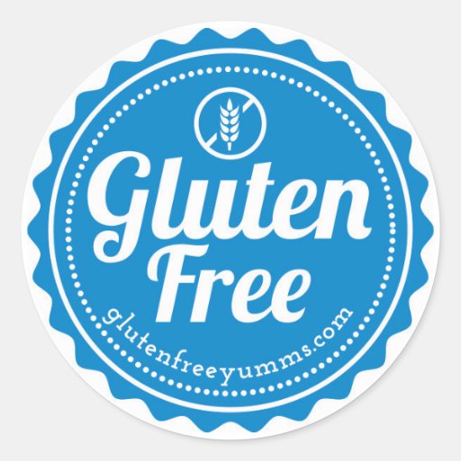 Image of Gluten-Free Stickers / Gluten Free with Icon -Blue
