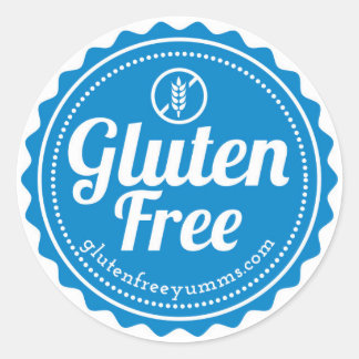 Gluten-Free Stickers / Gluten Free with Icon -Blue