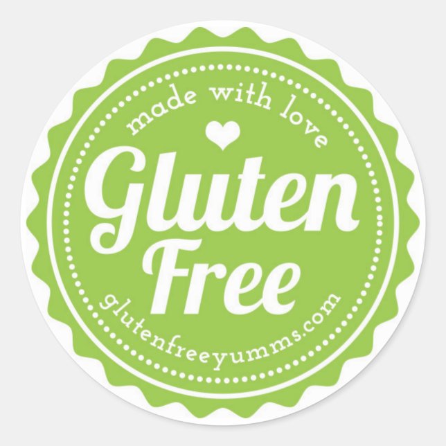 Gluten-Free Stickers — Made with Love (Front)