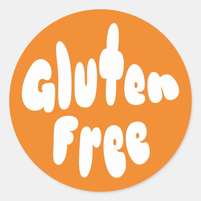 Gluten Free Text Classic Round Sticker (Front)