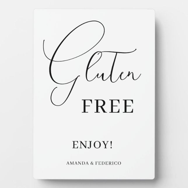 Gluten Free Wedding Sign Tabletop Plaque  (Front)