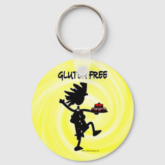 Gluten-Free Whimsy Silhouette Design Key Ring