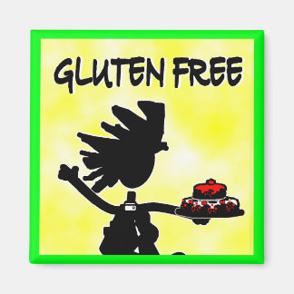 Gluten-Free Whimsy Silhouette Design Magnet