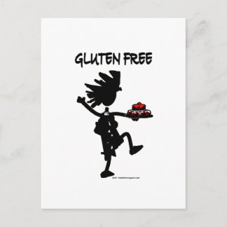 Gluten-Free Whimsy Silhouette Design Postcard