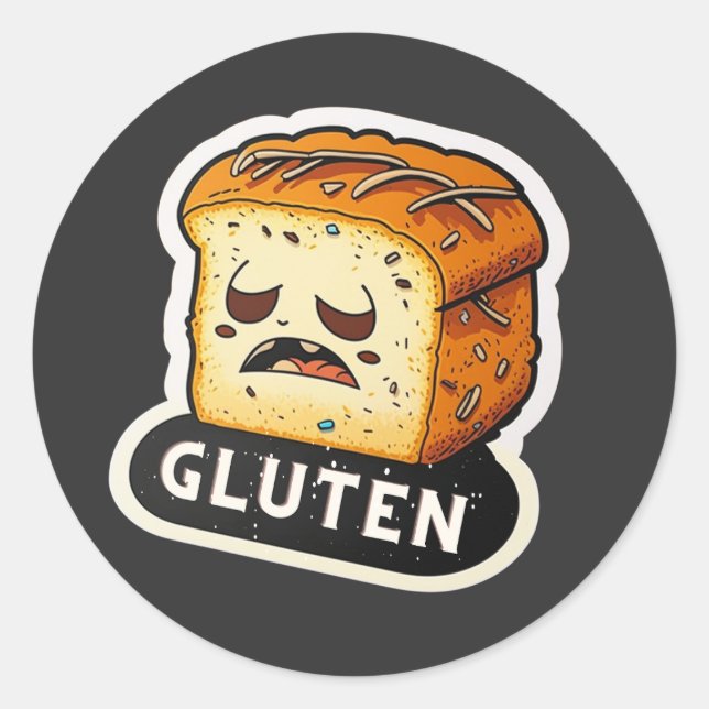 Gluten Gluten I can't eat gluten funny Classic Round Sticker (Front)