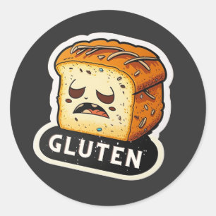 Gluten Gluten I can't eat gluten funny Classic Round Sticker