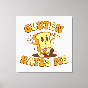 Gluten Hates Me Canvas Print